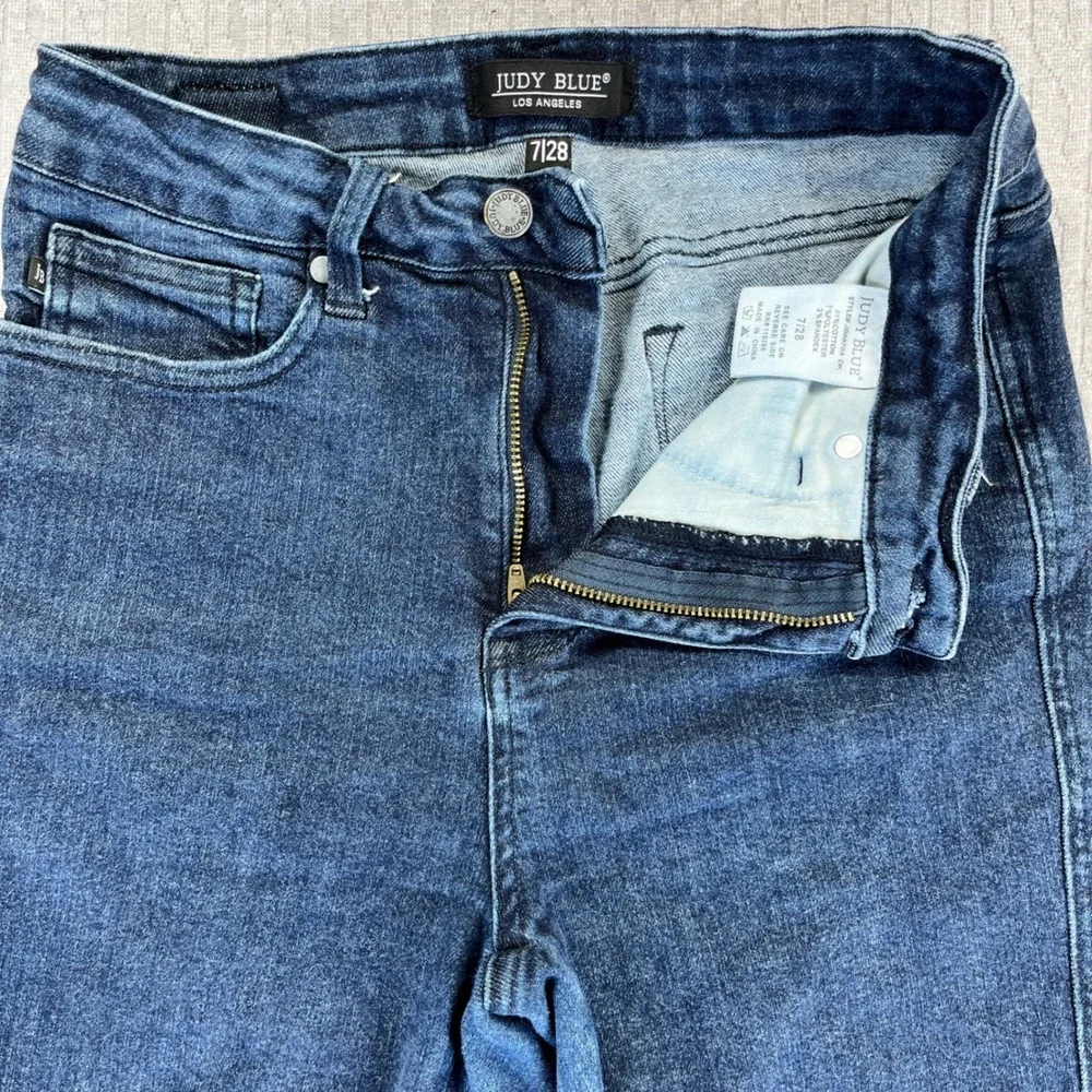 Judy Blue High Rise Ankle Fray Hem Women 7/28(27X27 skinny Slim Sexy Dress Jeans